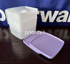 Tupperware Freezer It Square Rounds Snowflake 800ml Container Set 2 Lavender New