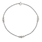 Estate Italy Sterling Silver 925   Beaded Anklet   10 