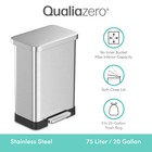 Qualiazero 20 Gallon  75l  Stainless Steel Step-on Trash Can - Silver