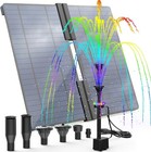 20w Solar Power Fountain Pump With 2500mah Battery  12 Led Lights For Garden e