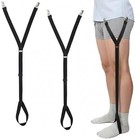 2pcs Shirt Stays For Men Black Y-shaped Shirt Garters With Foot Loop  