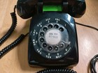 Vintage 1970s Itt  500 Series Black Rotary Dial Desk Table Top Telephone