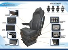 New Prime Tc400lbk Genuine Black Leather Air Ride Truck Seat