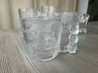 Mcdonald s Flintstones Rocdonald 1993 Complete Set Of 4 Frosted Glass Mug Cup