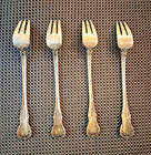 Towle Old Master Sterling Silver Dessert Forks Set 4 Monogram V Estate Vintage