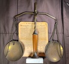 15 5  H Vtg Scales Of Justice Balance Brass With Marble Base