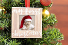 Baby   s First Christmas Wooden Picture Frame Ornament  Newborn Mileston