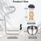 Mens Shaving Brush And Bowl Set  3-in-1 Shaving Brush Kit Wood Handle With Stain