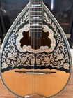 Panagi Bros Greek Bouzouki - Black brown Wood Body W  Floral Inlay