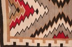Antique Navajo Rug Large Native American Crystal Eye Dazzler 63x41 Weaving Vtg