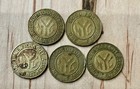 Lot Of 5 Subway Token    good For One Fare    New York City Transit Authority Nyc