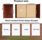 Vintage Notebook A5 Leather Cover Writing Notebook Loose Leaf Travel Journal    