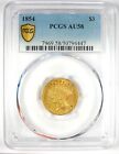 1854 Three Dollar Indian Gold Coin  3 - Certified Pcgs Au58 -  2 500 Value 
