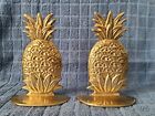 Vintage Pair Brass Pineapple Bookends - 6 00  Tall X 4 00  Wide  1 Lb  9 3 Oz 