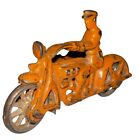 Antique 1930   s Hubley Motorcycle Cop Toy W  Sidecar Cast Iron In Orange 4   