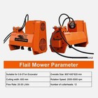Flail Mower For Mini Excavator Attachment With Two Hydraulic Hoses Free Shipping