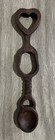 Welsh Love Luck Spoon Hand Carved Horseshoe   Heart Design Rare Vintage