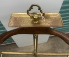 Vintage Brass   Wood Gentlemen s Men s Valet Stand Butler Clothes Rack  Italy