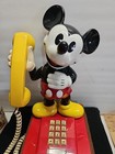 Vintage 1970 s Mickey Mouse Phone Landline Push Button  Pre-owned 
