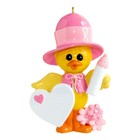 Personalized Baby s First Christmas Ornament     Baby Girl Pink Duck Gift