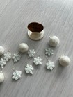 Dollhouse Miniature Christmas Tree Ornaments - Snowflakes   Snowballs 1 12 Scale