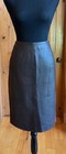 Liz Claiborne Vintage Leather Brown Patterned Pencil Skirt Lined  8  Gorgeous  