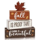 4 Pcs Fall Tiered Tray Decor  Wooden Fall Decorations For Home