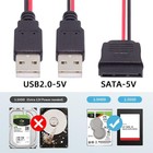 Dc 5v Dual Usb To Sata 15pin Power Cable For 2 5 Inch Sata Hdd Ssd Disk Drive   