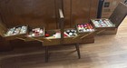 Vintage 3-tier Wooden Accordion Sewing Box Stocked With Over  100 In Supplies