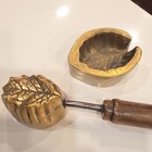 Rare Antique Millinery Mold Tool Deeply Veined Leaf Mold Bronze Set