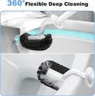 Hamitor Toilet Bowl Brush Holder Set  Curved Design With Holder For Deep Cleanin