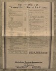 Vintage Caterpillar Diesel D2 Tractor  Martin-rosa cedar Rapids  Ia Dealer Sheet
