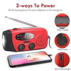 Solar Hand Crank Emergency Radio Led Flashlight Phone Charger Camping