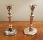 Pair Of Vintage Gorham Newport Silverplate Tall Candlesticks C  1950 s 9 Inch