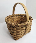 Handmade White Oak Basket Signed Ken Beck 1986 Rustic Farmhouse Primitive