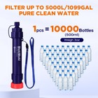 Water Filter Straw 5000l Portable Emergency Filtration Purifier Uf 4-stage 1-6p