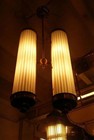 Antique Vintage Art Deco Fixture Ceiling Brass Hanging Light Milk Glass Lamp