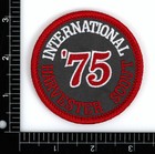 1975 International Harvester Scout Embroidered Patch Dk gray dk red Iron sew-on