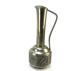 Vintage Norsk Tinn Pewter Bud Vase Viking Ship Scandinavian Folk Art Norway Used