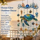 Ocean Themed Crystal Wind Chime     Stained Acrylic Dolphin Hanging Suncatcher
