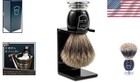 Pure Badger Shaving Brush With Stand - Black   Chrome Handle