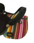 Youth Black Roughout Barrel Saddle With Wool Serape Saddle Blanket Inlay 12  New