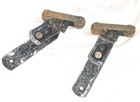 Pair  2  Antique Vintage Cannon Ball Barn Door Rollers Hangers   Brackets Wheels