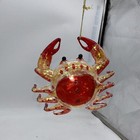 Dept 56 Ornament Gone To The Beach Glass Crab Red 3x3x6