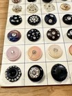 80 Sparkle Vintage  Crystal Buttons On Collector s Card Fancy Rhinestone Types