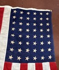 Vtg 48 Star American Flag 3x5 Fabric Stars  Printed No Brand Name On Flag