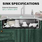 Kitchen Sink 30 Inch Undermount Double Bowl 304 Stainless Steel 16 Gauge Black