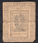 January 1  1776 1s One Shilling Delaware Colonial Currency Note