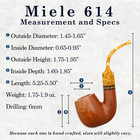 Savinelli Miele Smooth Finish 614 Honey Finish Briar Tobacco Pipe  6mm Filters