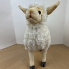 Hansa Standing Sheep Plush Animal Toy White Curly Hair Soft 11   x11   x4   